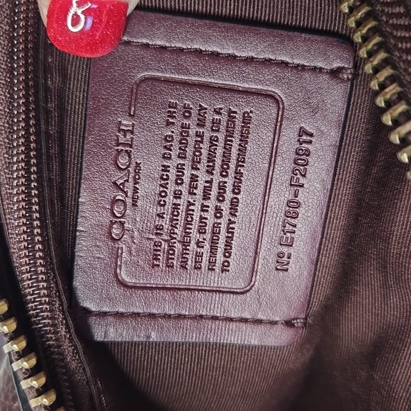 Coach Exotic Trim Harley Hobo Bag F20917 Oxblood Color - Picture 11 of 11